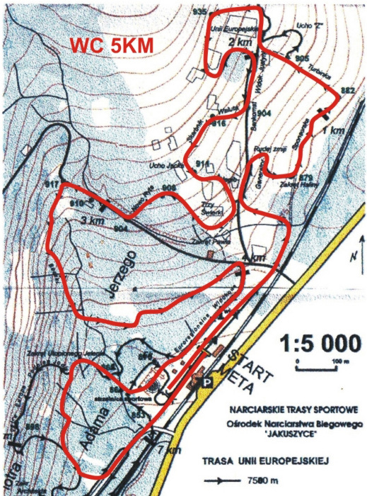 Pętla 5 km, na której planowane są biegi stylem klasycznym na 10 i 15 km podczas Pucharu Świata Szklarska Poręba 2012.