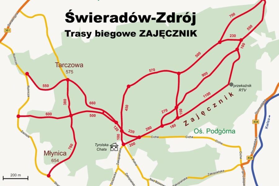 Trasy biegowe na Zajęczniku w Świeradowie Zdrój