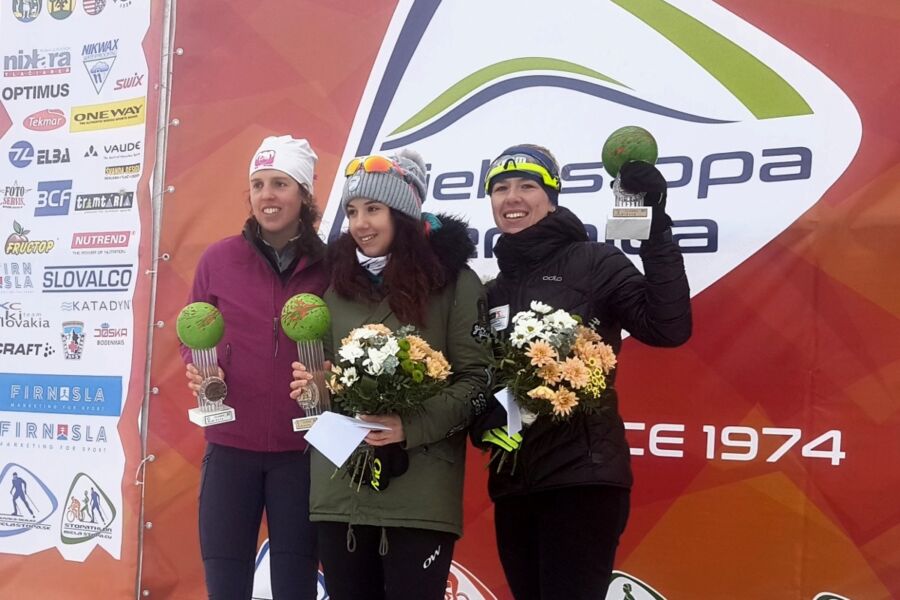 Łukasz Kunc, Kasia Witek i Bogusław Gracz na podium Białej Stopy