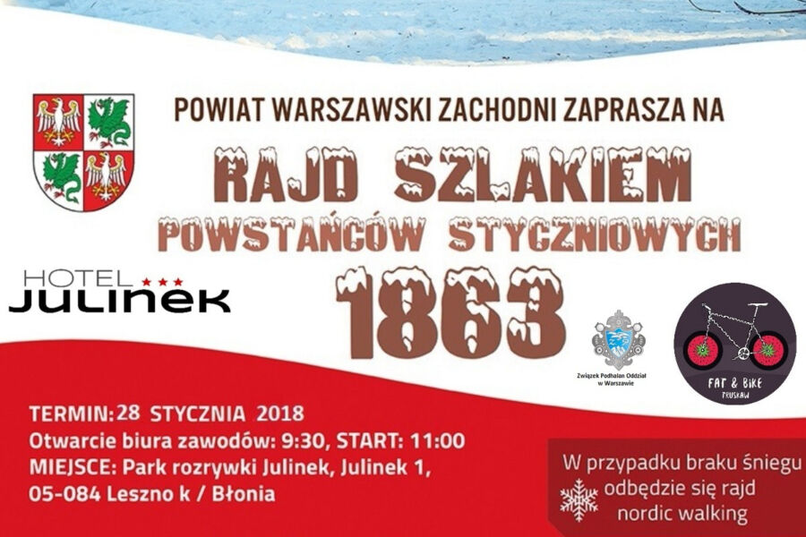 Zaproszenie na Rajd Szlakiem Powstańców Styczniowych – 28 stycznia